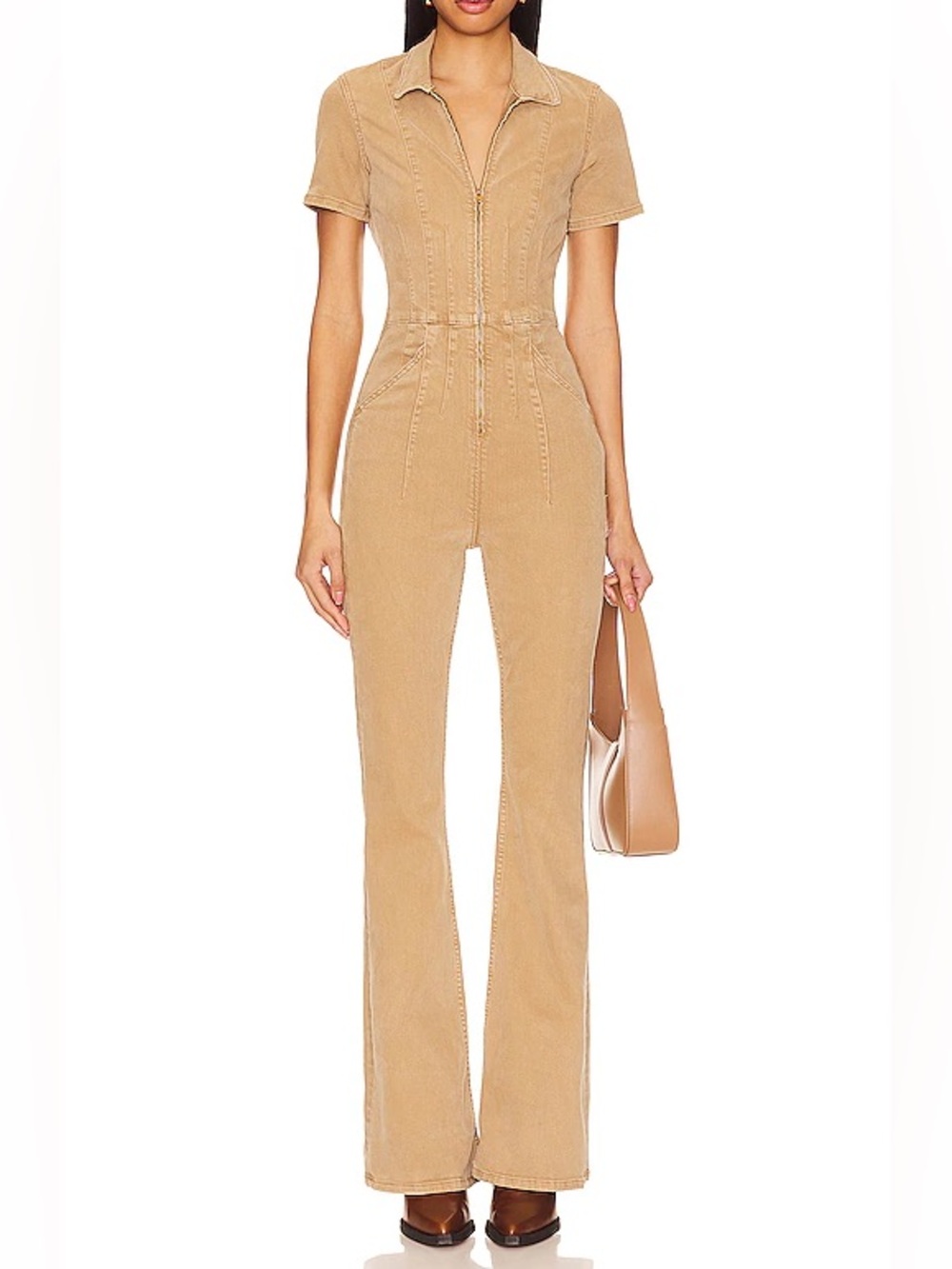 Free People We The Free Jayde Flare Denim Jumpsuit Pier 17 Size S